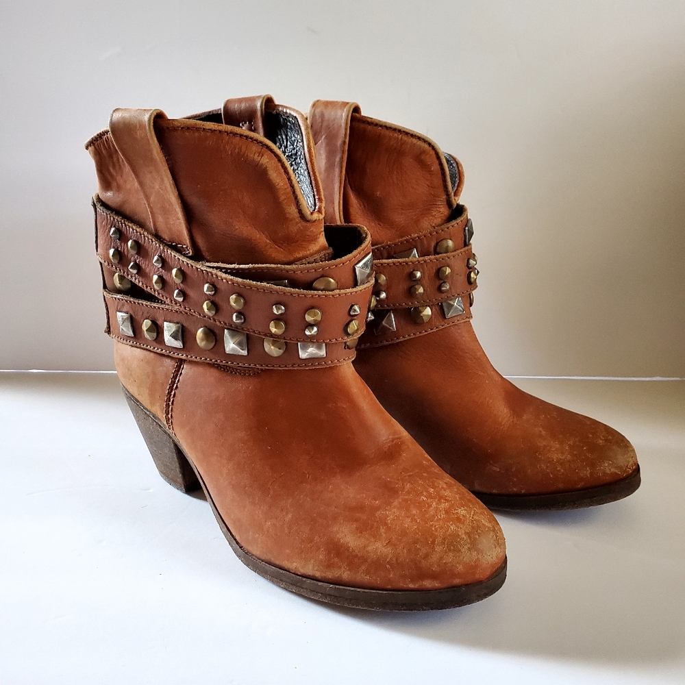 Studded Brown Ankle Boots